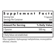 Close-up of L-Tyrosine free-form amino acid capsules
