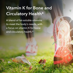Illustration of Vitamin K1 (phytonadione) and Vitamin K2 (MK-4, MK-7) ingredients