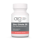 Allergy Research Group Zinc Citrate supplement bottle label – 60 vegetarian capsules