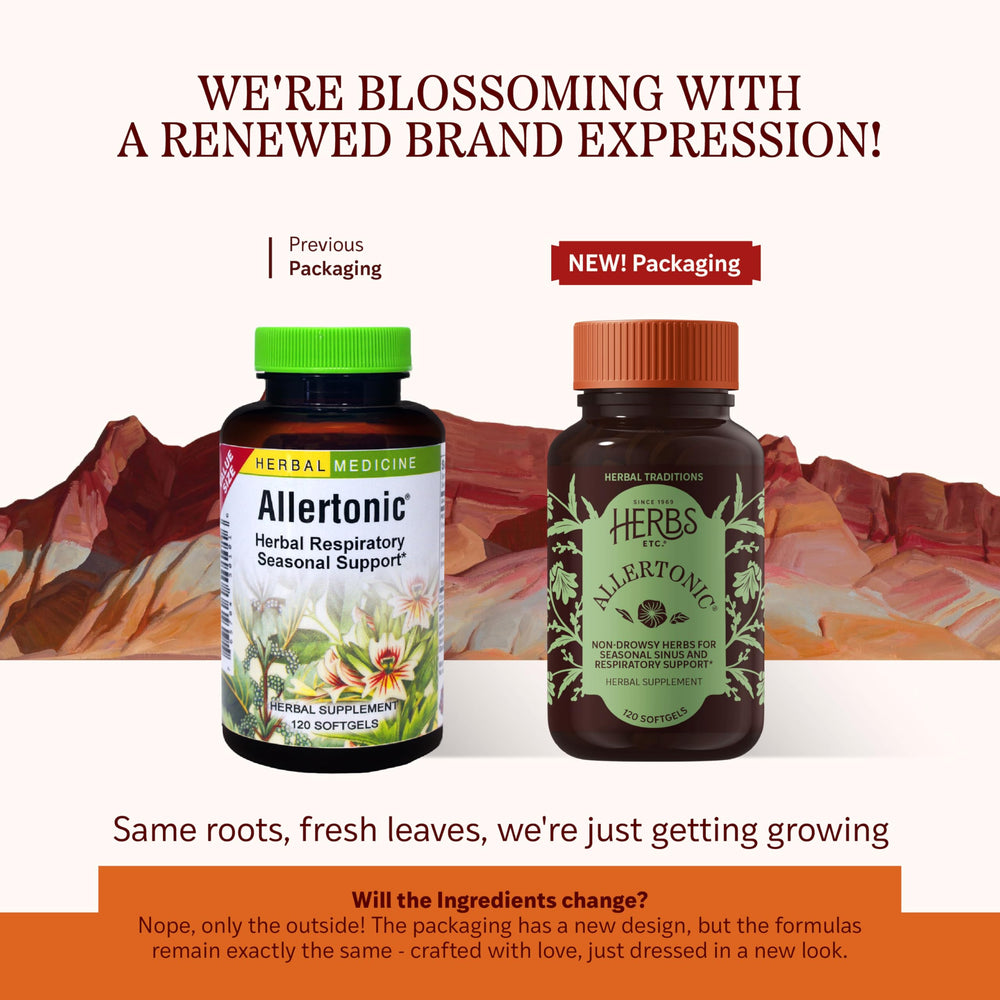 Allertonic packaging and bottle on white