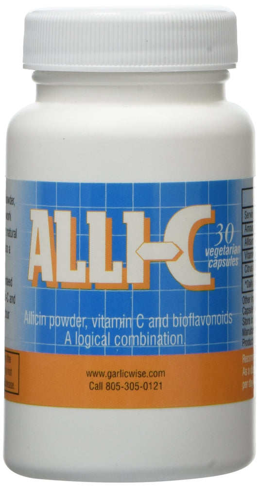 Bottle of ALLI-C Allicin with Vitamin C and Citrus Bioflavonoids - 30 capsules