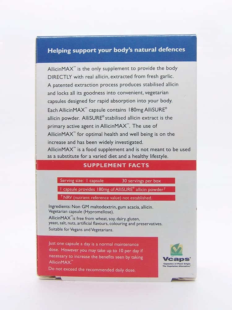 Allisure allicin powder ingredients for Allicin Max