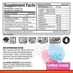 ALLMAX A:CUTS amino-charged energy drink Cotton Candy side view
