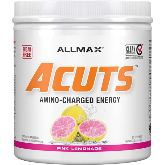 Front label of ALLMAX A:CUTS Pink Lemonade 210 g tub