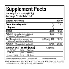 Allmax AminoCORE Blue Raspberry shake after training ready to sip