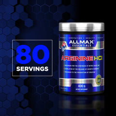 Nutrition facts panel for Arginine HCL 400 g