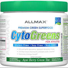 Front view of ALLMAX Cytogreens packaging