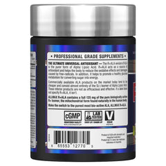 Close-up of ALLMAX R+ALA label