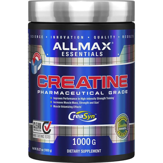 Front view of ALLMAX Creatine Monohydrate 1000g bottle