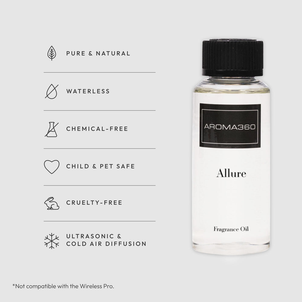 Diffuser setup featuring Allure fragrance in a modern living room