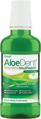 Front view of Aloe Dent 2-pack 250ml bottles
