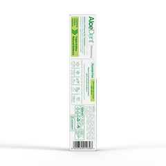 Open tube of Aloe Dent toothpaste showing paste texture