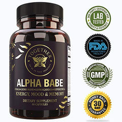 Close-up of Alpha Babe capsule formulation