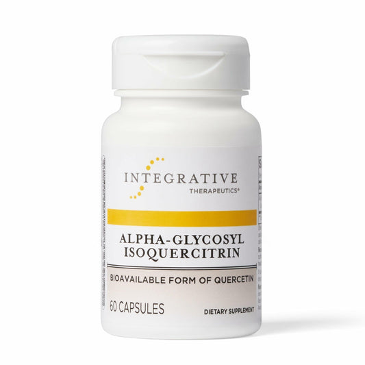 Bottle of Integrative Therapeutics Alpha-Glycosyl Isoquercitrin supplement