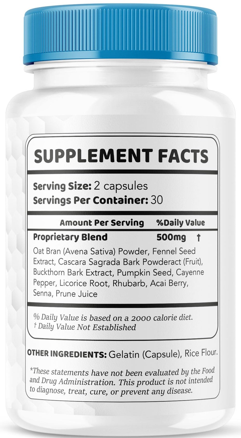 Side view of Alpha Labs capsules bottle