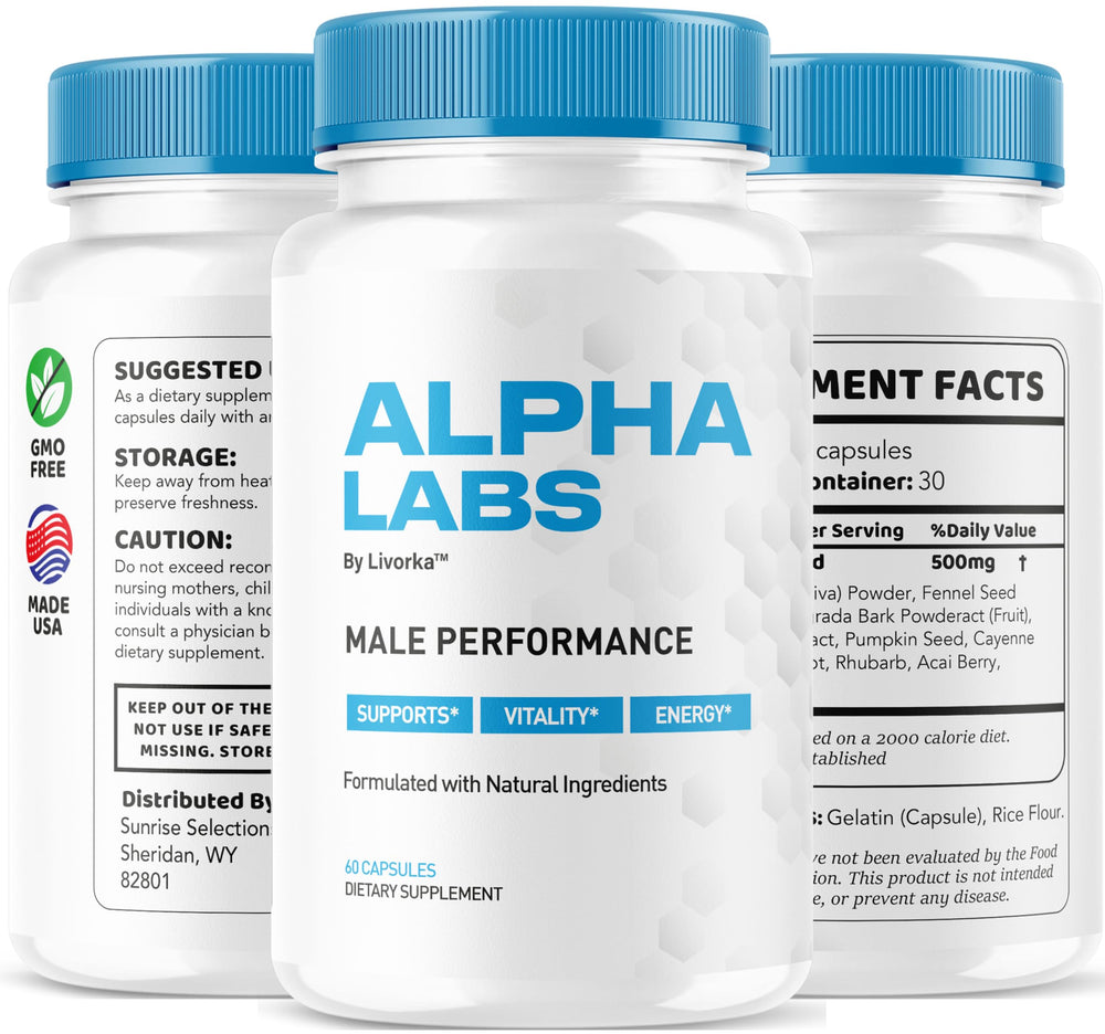 Promotional banner for Alpha Labs capsules