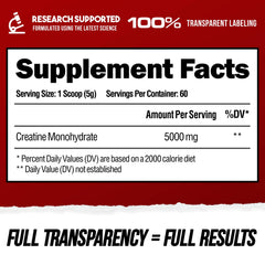 Creatine monohydrate powder being poured into a shaker, unflavored