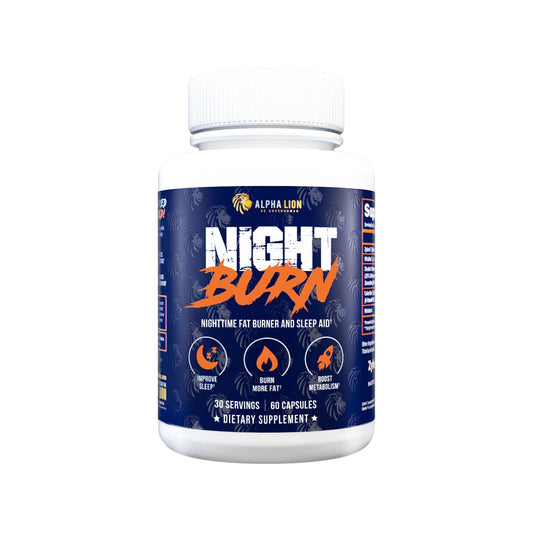 ALPHA LION Night Burn bottle with label on white background