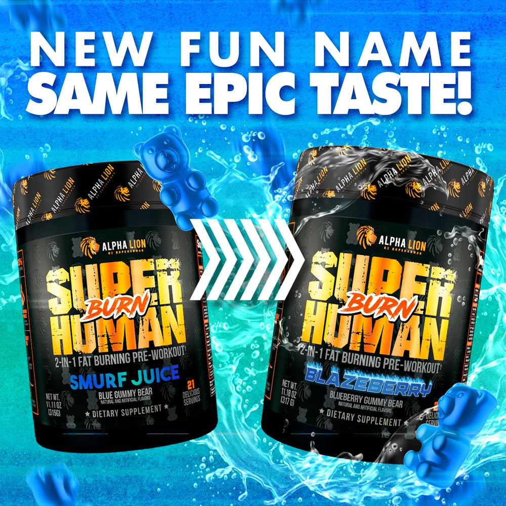 ALPHA LION Superhuman Burn label shows transparent ingredients.