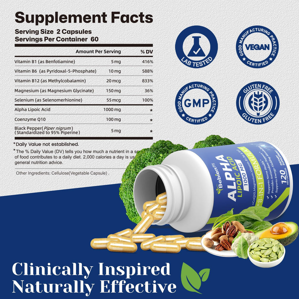Alpha Lipoic Acid 1000mg capsules