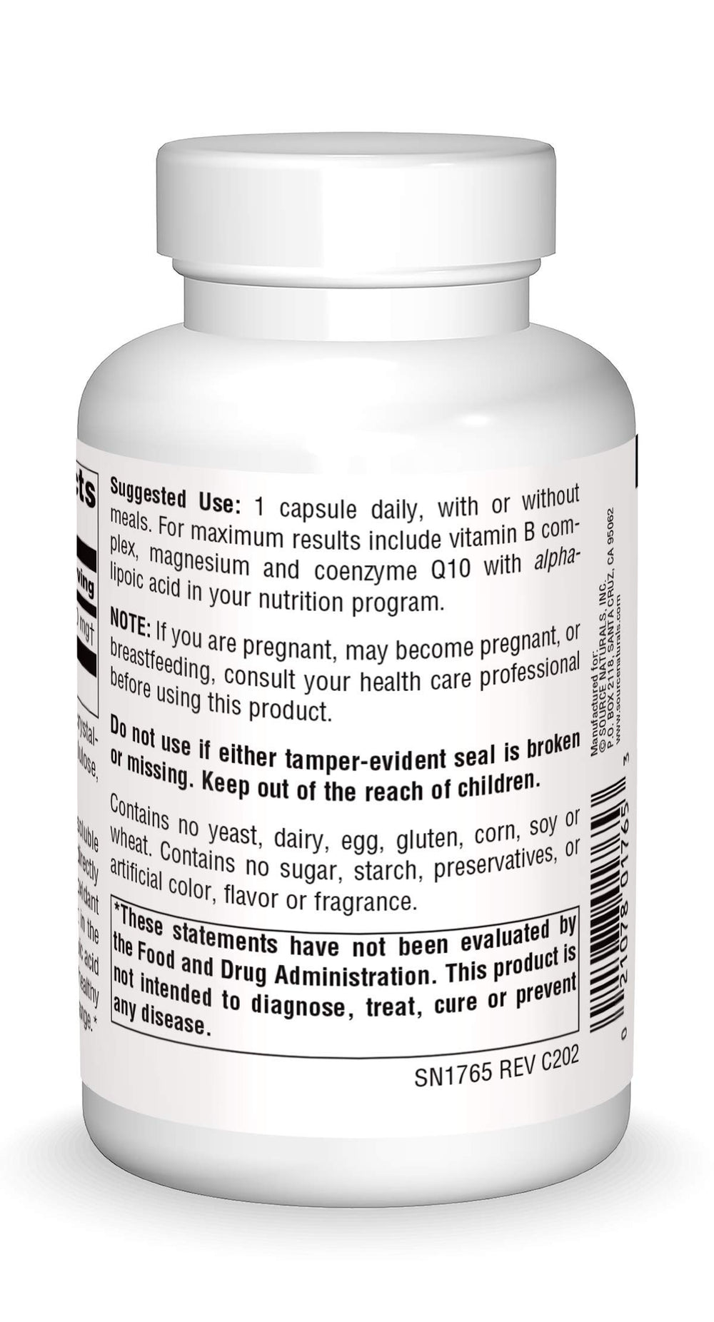 Close-up of Alpha Lipoic Acid 300 mg capsule