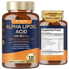 Alpha Lipoic Acid 600mg with Benfotiamine 300mg bottle