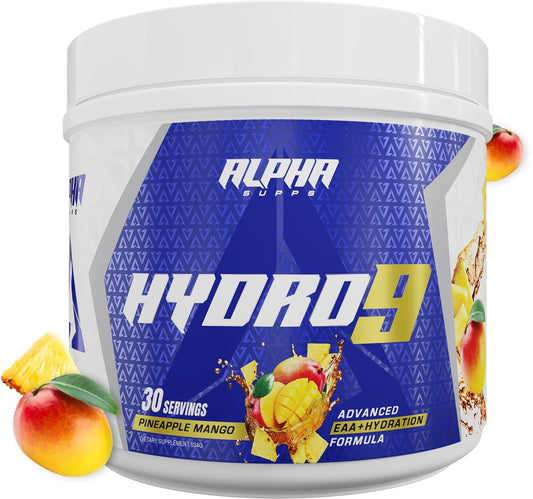 Bottle of Alpha Supps Hydro 9 Aminos Pineapple Mango