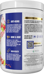 Alpha Supps collagen powder bottle with serving scoop