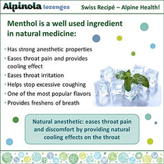 Made in Switzerland seal on Alpinola Lozenges packaging