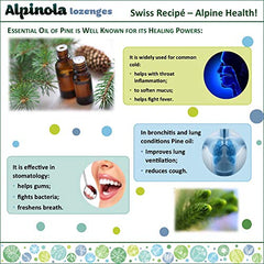 Soothing pine and menthol flavor of Alpinola Lozenges