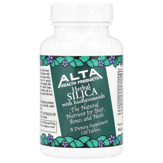 Alta Health Silica with Bioflavonoids bottle and tablets