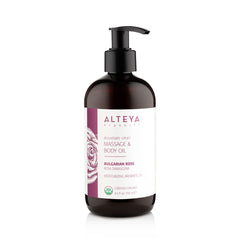 Alteya Organic Massage and Body Oil with Bulgarian Rose – 250 mL bottle