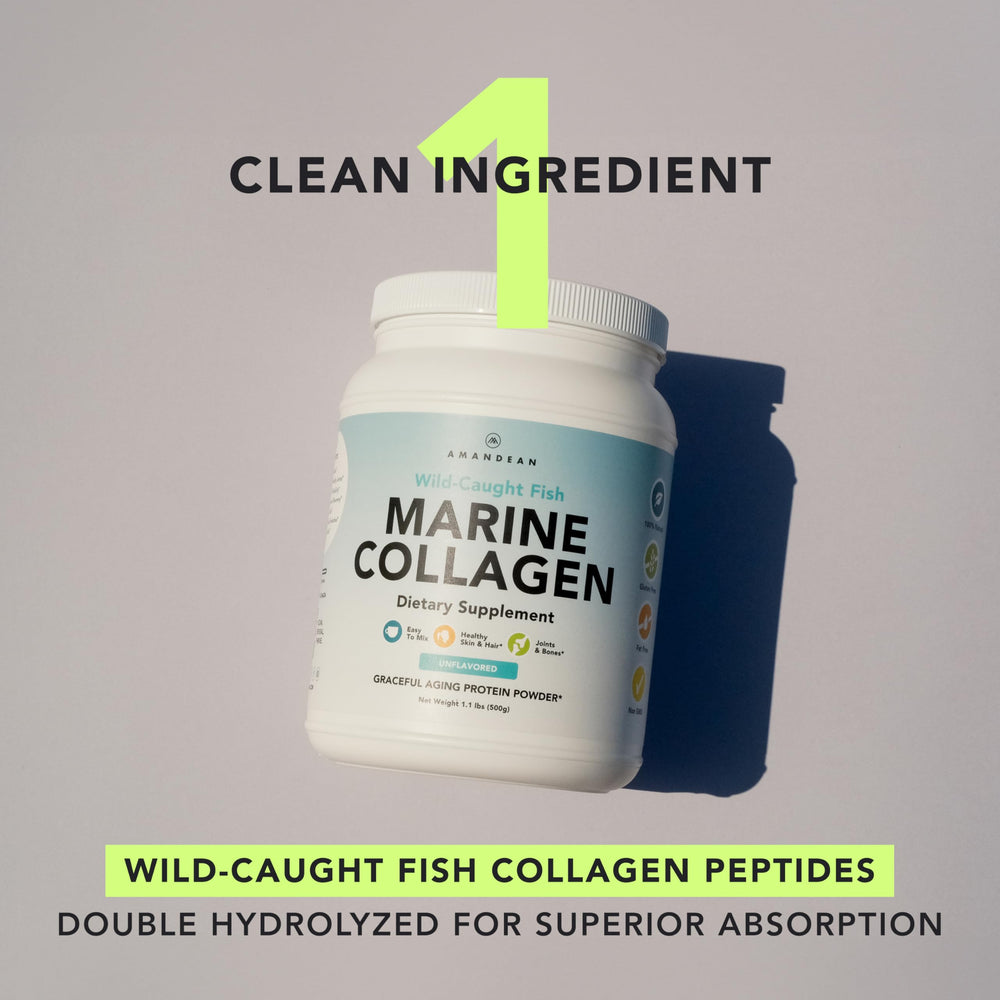 AMANDEAN Type 1 & 3 collagen graphic showing versatile protein types