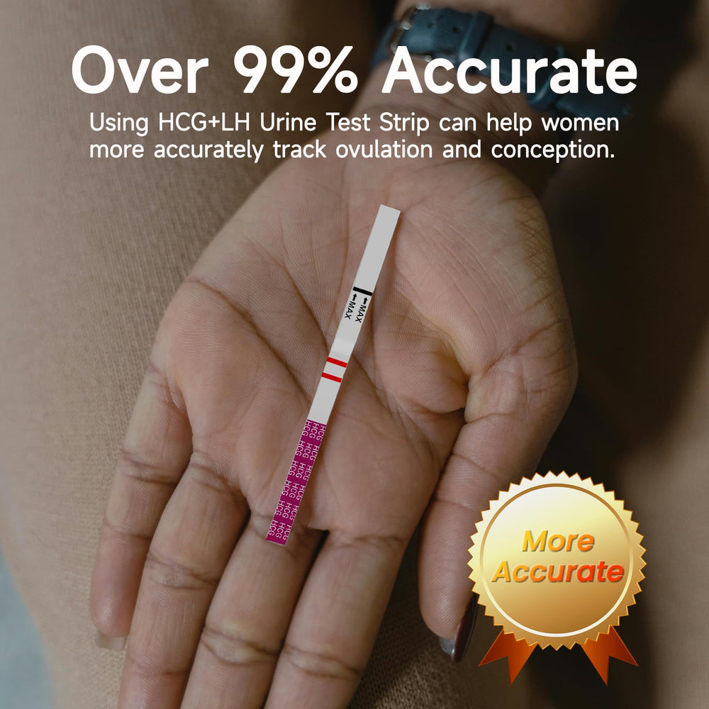 Amazewell Pregnancy Test Strips (HCG) components laid out