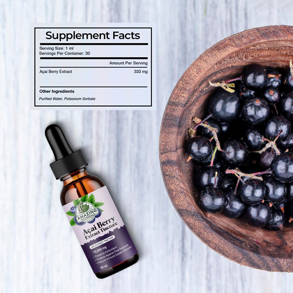 Fresh acai berries used in premium tincture production