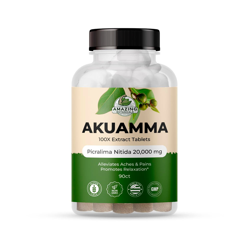 Amazing Botanicals Akuamma tablets 200 mg front view