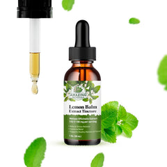 Lemon balm tincture label close-up