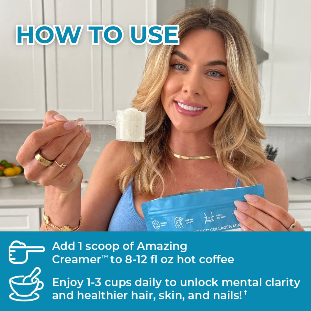Vanilla creamer scoops and packaging