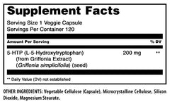 Non-GMO and Gluten-Free icons for 5-HTP supplement
