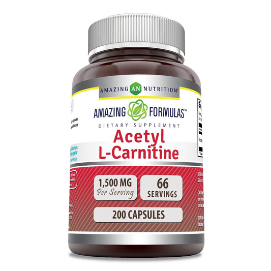 Bottle of Amazing Formulas Acetyl-Acetyl HCI 1500 mg vegetarian capsules