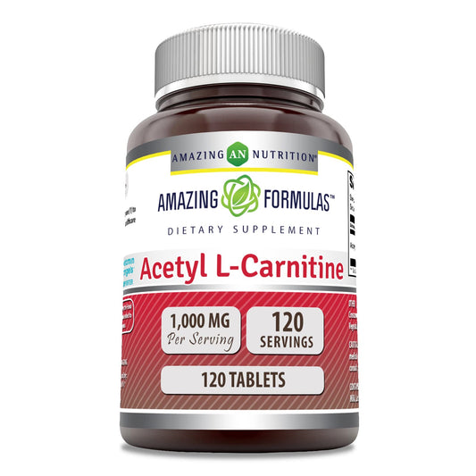 Amazing Formulas Acetyl L-Carnitine 1000 mg bottle with 120 tablets