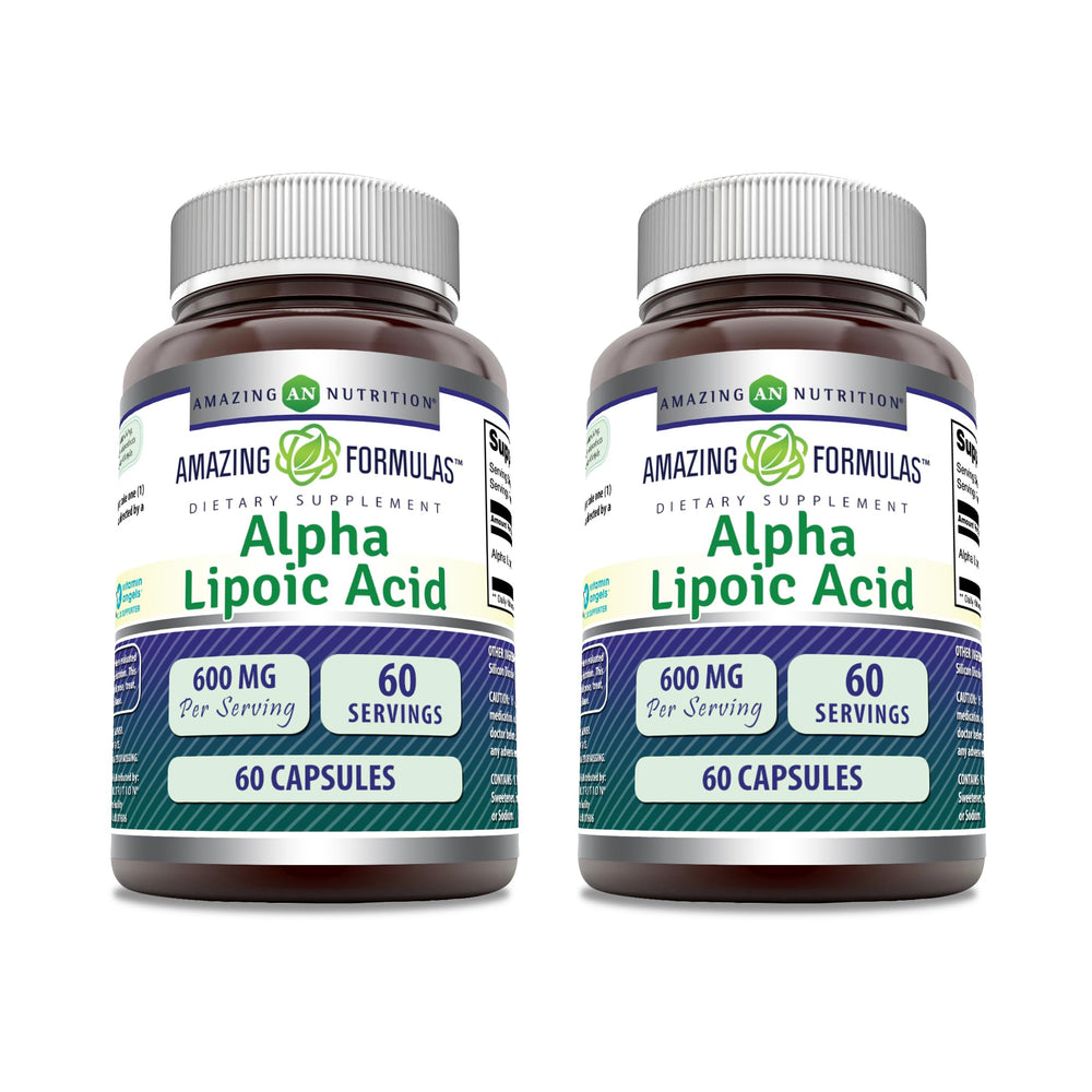 Bottle of Amazing Formulas Alpha Lipoic Acid 600 mg, 60 capsules