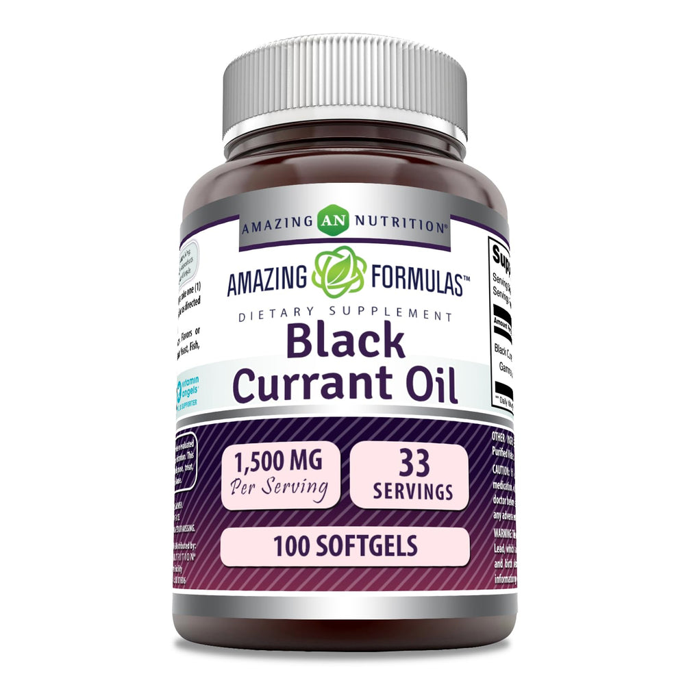 Amazing Formulas Black Currant Oil Softgels bottle label