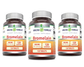 Amazing Formulas Bromelain 500 mg tablets bottle – 120-count per bottle, pack of 3