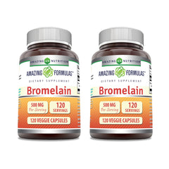 Amazing Formulas Bromelain 500 mg bottle - front view