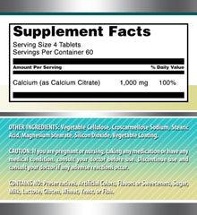 Calcium Citrate 1000 mg bottle label