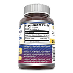 Close-up of Chondroitin Sulfate 1200 mg supplement label