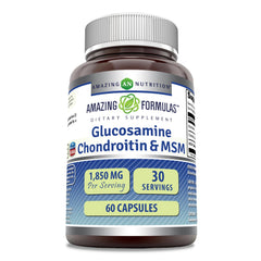 Front label of Amazing Formulas Glucosamine Chondroitin MSM bottle