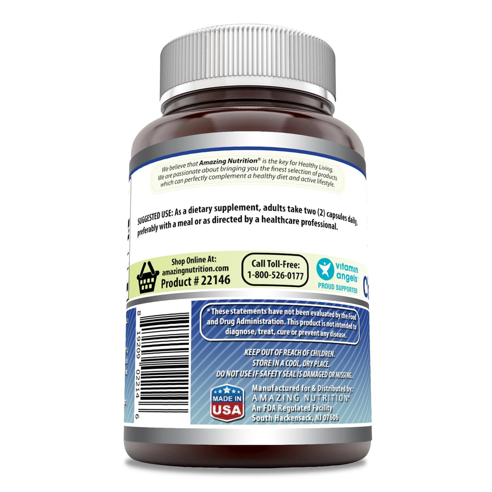 Non-GMO, Gluten Free, GMP Certified, Made in USA packaging icons on the bottle