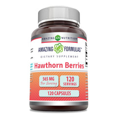 Bottle of Amazing Formulas Hawthorn Berries Supplement with label